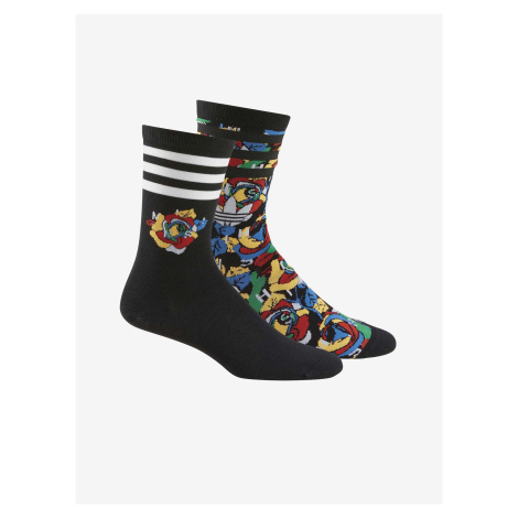 Set of two pairs of patterned black socks adidas Originals - unisex