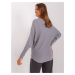 Gray oversize sweater with a boat neckline