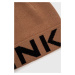 Vlnená čiapka Pinko hnedá farba, z tenkej pleteniny, vlnená, 101507.A101
