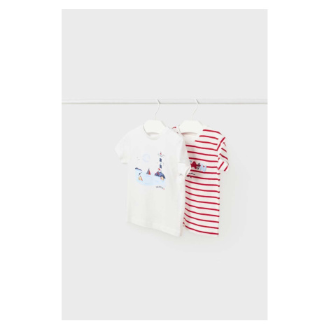 Detské bavlnené tričko Mayoral biela farba, vzorovaný