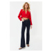 Trendyol Red Crop Woven Lined Jacket