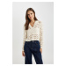 DEFACTO Relax Fit Polo Neck Crochet Sweater