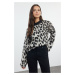 Trendyol Anthracite Soft Texture Leopard Patterned Knitwear Sweater