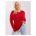 Red smooth sweater of a larger size made of viscose