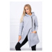 Insulated sweatshirt with asymmetrical zipper in gray color