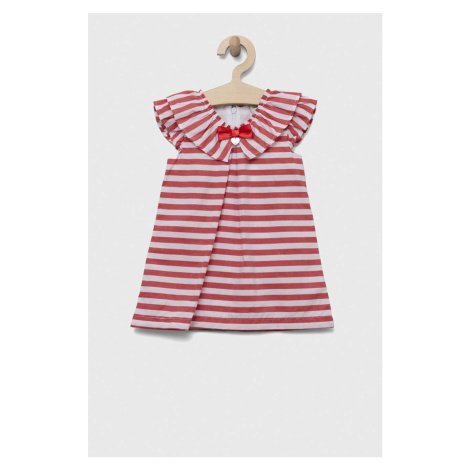 Detské bavlnené šaty Birba&Trybeyond červená farba, mini, áčkový strih