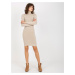 Light beige smooth dress with turtleneck