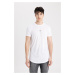 DEFACTO Long Muscle Fit Crew Neck Printed Short Sleeve T-Shirt