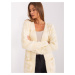 Light beige delicate women's cardigan with patterns