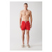 Avva Red Fast Drying Standard Size Plain Special Boxed Comfort Fit Swimsuit Sea Shorts