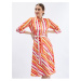 Orsay Red-Orange Women's Striped Shirt Dress - Women's