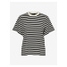 Black women's striped basic T-shirt ONLY Livina - Women