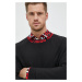 Bavlnený sveter HUGO pánsky, čierna farba, tenký,, 50474813