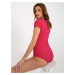 Fuchsia fitted base bodysuit with ribbed pattern