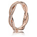 Pandora Prepletený bronzový prsteň s čírymi kamienkami Rose Timeless 180892CZ 58 mm