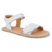 Barefoot dětské sandály Froddo - Flexy flowers white bílé