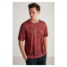 GRIMELANGE Lucas Comfort Claret Red / Patterned T-shirt