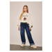 DEFACTO Girl Wide Leg Folded Leg Jean Trousers