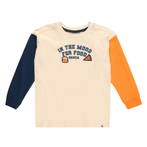 GARCIA Tričko  svetlobéžová / námornícka modrá / oranžová / čierna Garcia Jeans