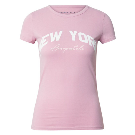AÉROPOSTALE Tričko 'NEW YORK'  svetlofialová / biela