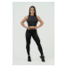 NEBBIA - Športový crop top s vysokou podporou 842 (black) - NEBBIA