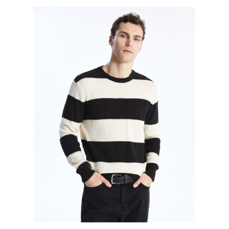 LC Waikiki Crew Neck Long Sleeve Striped Men's Knitwear Sweater