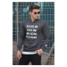Madmext Anthracite Printed Hooded Sweatshirt 4097