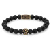 Rebel & Rose RR-SK002-G-L+ Mens náramek - Skull Black Moon