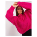 Women's fuchsia oversize turtleneck sweater