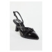 Trendyol Black Patent Leather Belted Buckle Detailed Women's Heeled Shoes