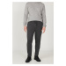 AC&Co / Altınyıldız Classics Men's Gray Standard Fit Normal Cut Comfortable Fleece Pockets Tie W