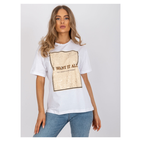 BIELE DÁMSKE BAVLNENÉ OVERSIZE TRIČKO S POTLAČOU HB-TS-3085.89P-WHITE
