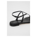 Kožené sandále Emporio Armani dámske, čierna farba,