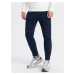 Ombre Men's sweatpants with contrast stitching - navy blue