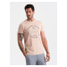 Men's printed t-shirt Ombre Casual Style - pale rose