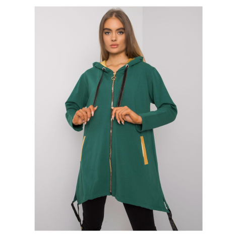 Dark green zip-up hoodie with pockets