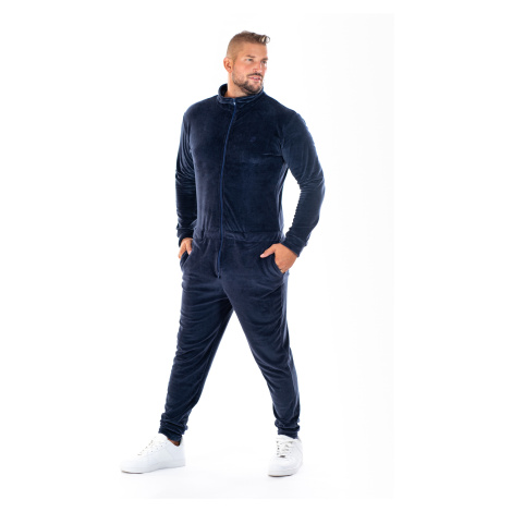 Dendy Pánsky overal plyšový dlhý Navy blue