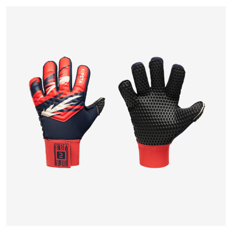 Detské brankárske futbalové rukavice F100 červeno-modré KIPSTA