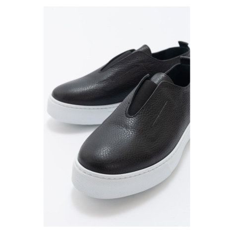 LuviShoes Ante Black-white Leather Men's Shoes