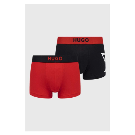Boxerky HUGO 2-pak pánske, červená farba Hugo Boss