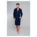 Gabriel Long Sleeve Bathrobe - Navy Blue/Melange