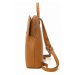 Miss Lulu elegantný minimalistický batoh z PU kože - hnedý