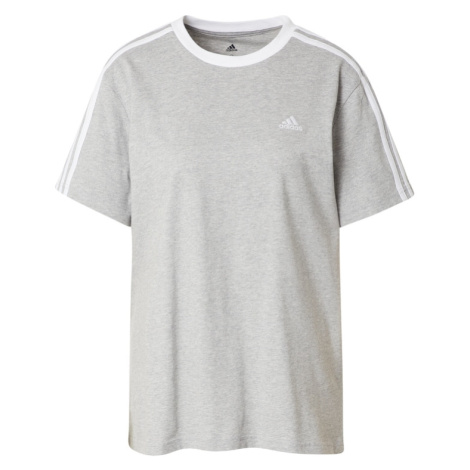 ADIDAS SPORTSWEAR Funkčné tričko 'Essentials 3-Stripes'  sivá melírovaná / biela