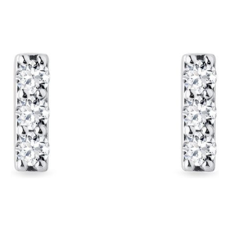 Briliantové náušnice tyčinky z bieleho zlata KLENOTA