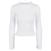 Women's ribbed turtleneck with long sleeves white