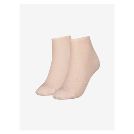Set of two pairs of women's socks in apricot color Tommy Hilfiger Underwe - Women