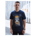 Men's T-shirt with print, dark blue Dstreet