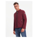 Ombre Men's BIKER jacket in structured fabric - maroon