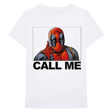 Marvel tričko Deadpool Call Me Biela