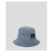 Klobúk Karl Lagerfeld Jeans Boucle Denim Bucket Hat Modrá
